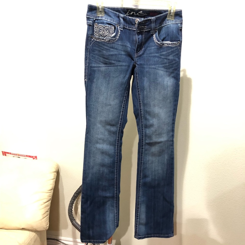 Inc denim women’s jeans boot leg regular fit sz 0